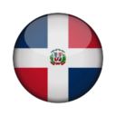 Bandera redonda de República Dominicana