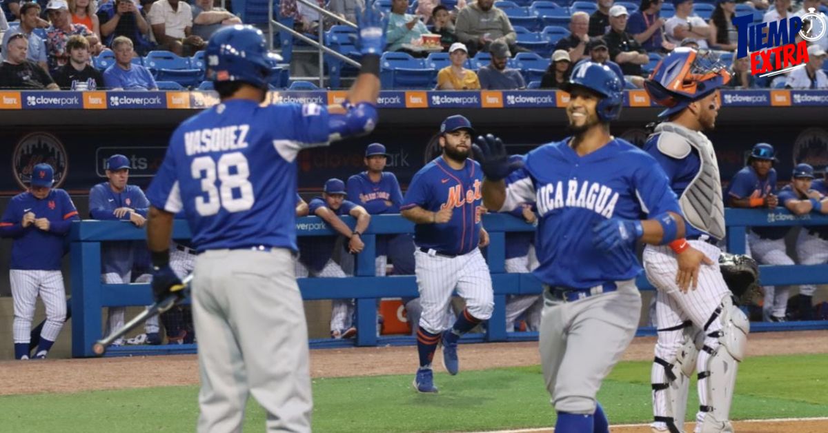 Cheslor Cuthbert conectó jonrón en la victoria de Nicaragua sobre los Mets, que debe llevarse con Calma