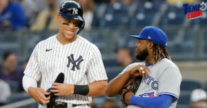 La viral respuesta de Vladimir Guerrero Jr. sobre jugar con los Yankees. Foto de Aaron Judge y Vladimir Guerrero Jr.