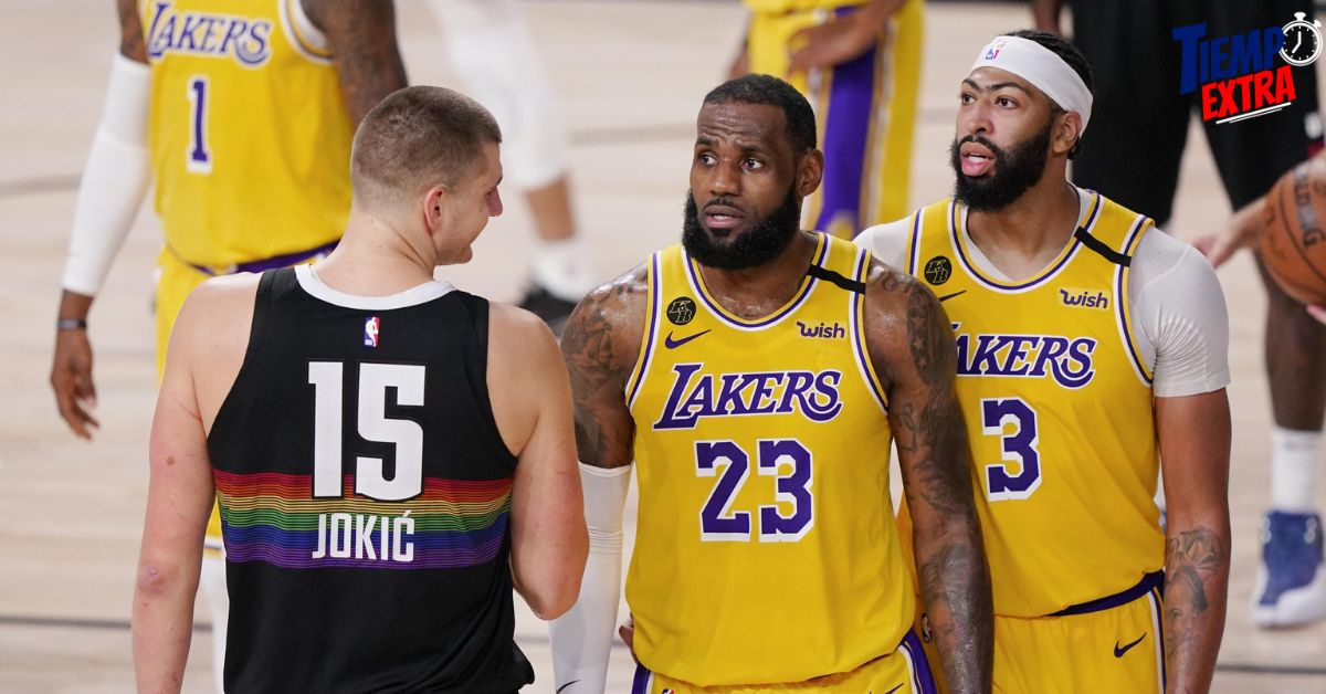 Nikola Jokic comanda quinteto de Denver Nuggets vs quinteto de Los Angeles Lakers de LeBron James y Anthony Davis
