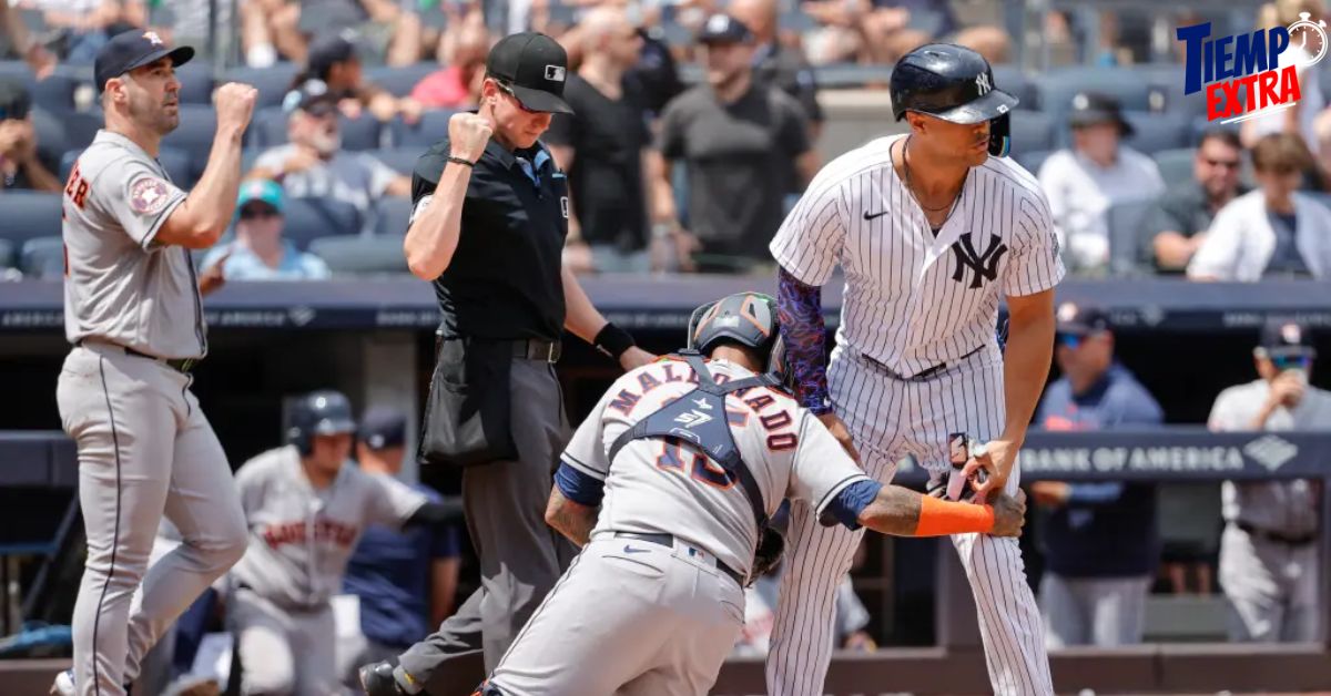 Costoso error de Giancarlo Stanton en el Yankees-Astros