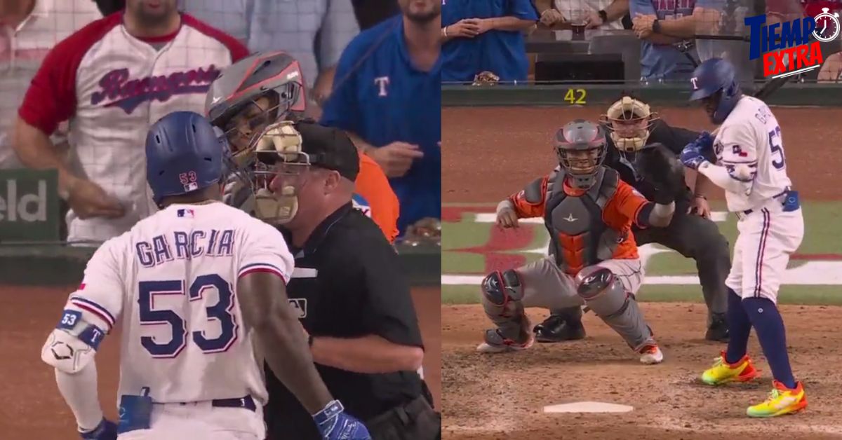 ¡Se vaciaron las bancas! Adolis García inició pleito entre Rangers vs Astros (VIDEO)