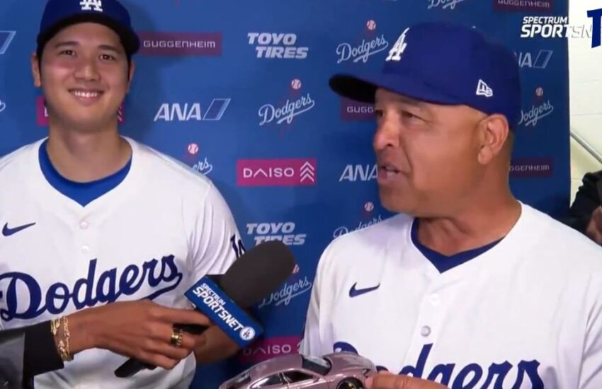 Shohei Ohtani le jugó broma a Dave Roberts