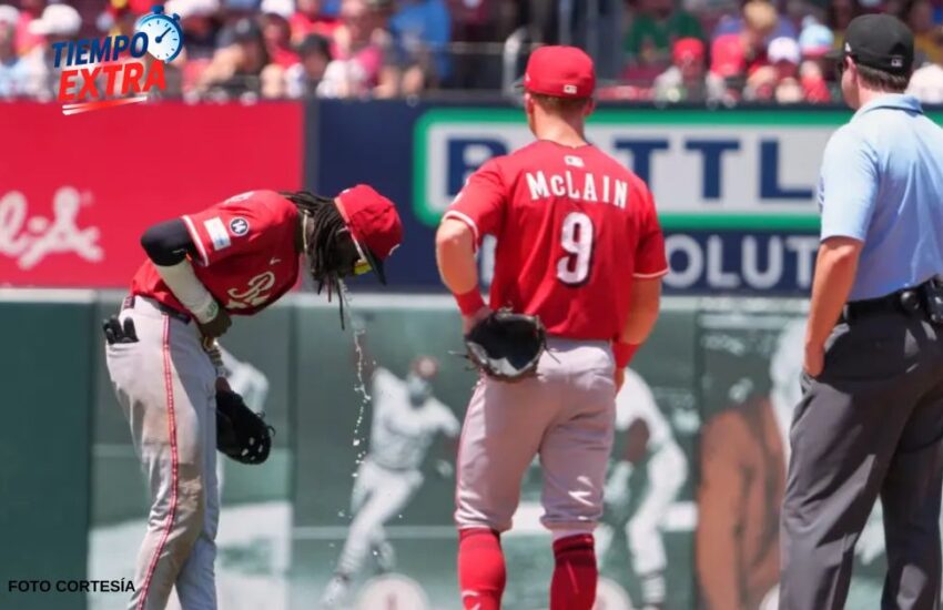 Elly De La Cruz GOLPEADO por el clima. Foto AP